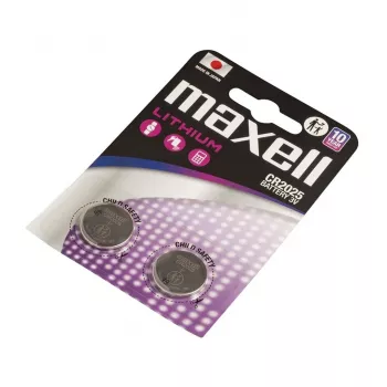 MAXELL CR2025 monetinė baterija 3 V, ličio LiMnO2, 170 mAh, skersmuo 20 mm, aukštis 2,5 mm – pakuotėje 2 vnt.