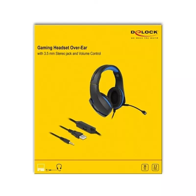 Laidinių ausinių rinkinys DeLOCK Gaming Headset Over-Ear