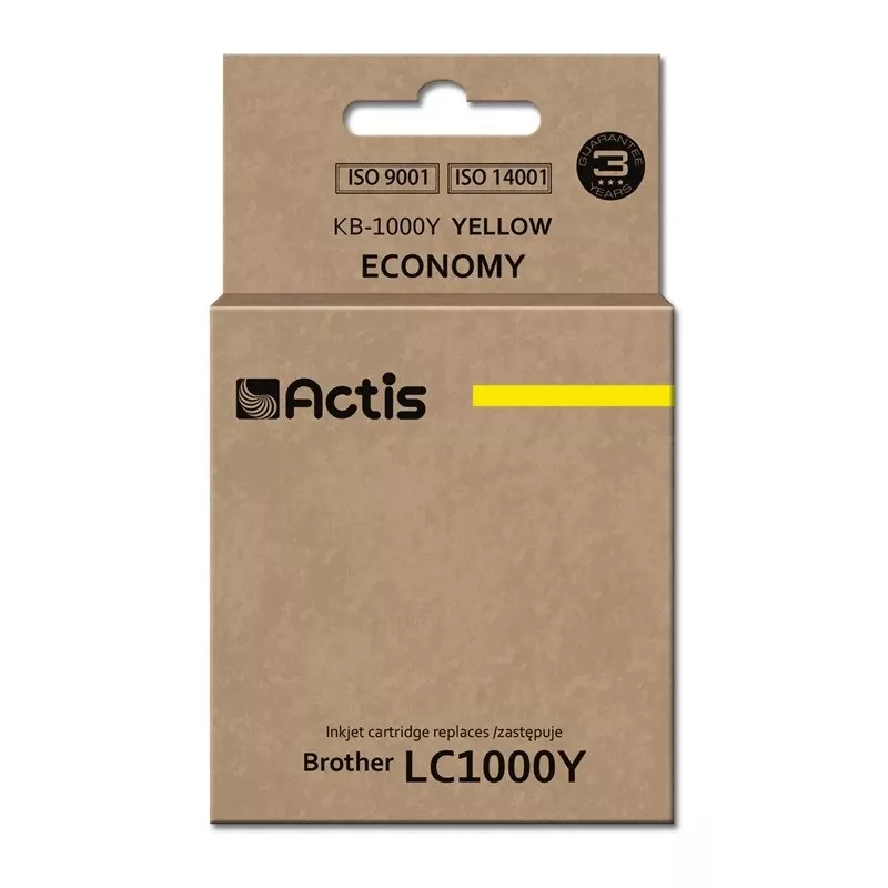Actis KB-1000Y rašalas (pakaitalas Brother LC1000Y/LC970Y; Standartinis; 36 ml; geltonas)