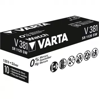Vienkartinė baterija Varta 00381101111 Sidabrinė-Oksidas (S)