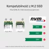 SSD dėklas Unitek S1206A 2× M.2 NVMe PCIe Gen3 x4 diskams, USB 3.2 Gen 2 (10 Gbit/s), aliuminis, USB-C, komplekte maitinimo adapteris