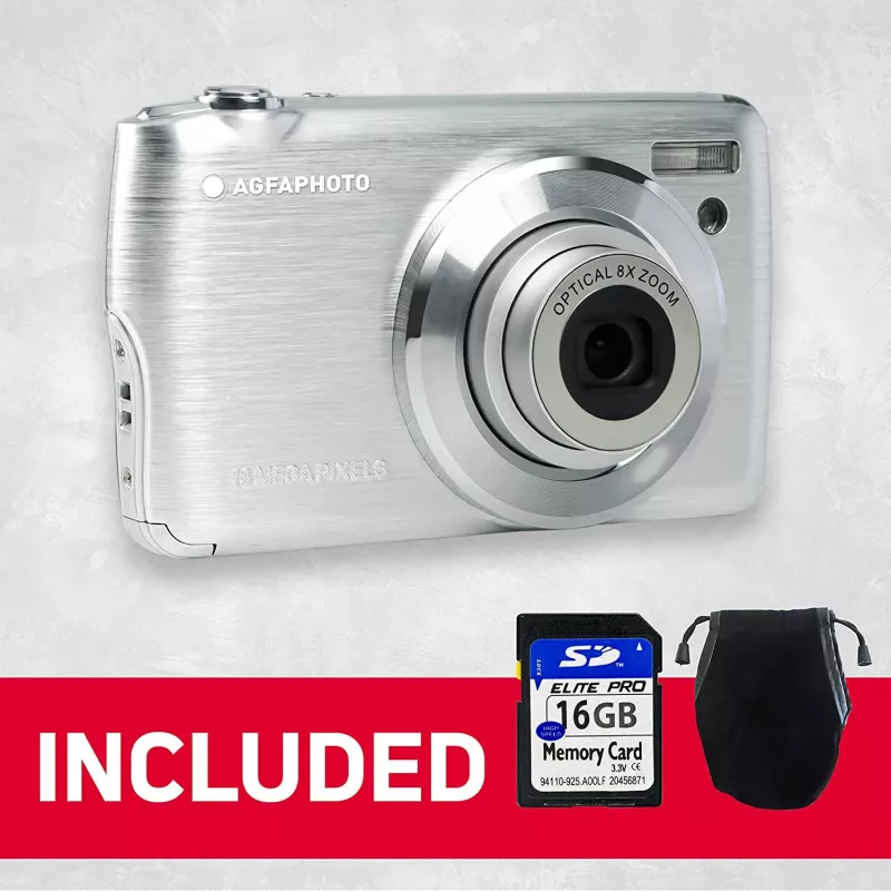 Agfa Photo DC8200 Sidabrinė + Case + Card SD 16GB
