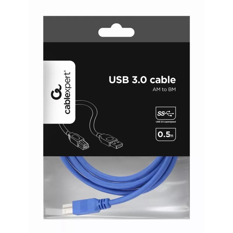 Gembird - USB kabelis - USB Typee a (M) Zu USB Typee B (M) - USB 3.0 - 1.8 M - Moulded - Mėlyna