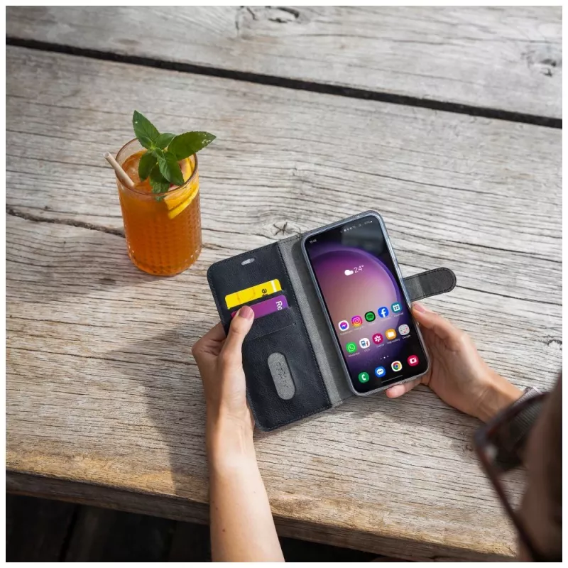 Fixed Opus | Knyginis dėklas | Xiaomi | 15 Ultra | Dirbtinė oda | Juoda