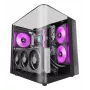 PC Midi Tower korpusas TACENS Mars Gaming MC-INFINIOLITE, juodas, grūdintas stiklas, palaiko ATX/Micro-ATX/Mini-ITX, 120 mm ventiliatoriai