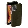 Telefono dėklas Krusell Birka, skirtas Apple iPhone 11 Pro, tamsiai rudos odos stiliaus dėklas