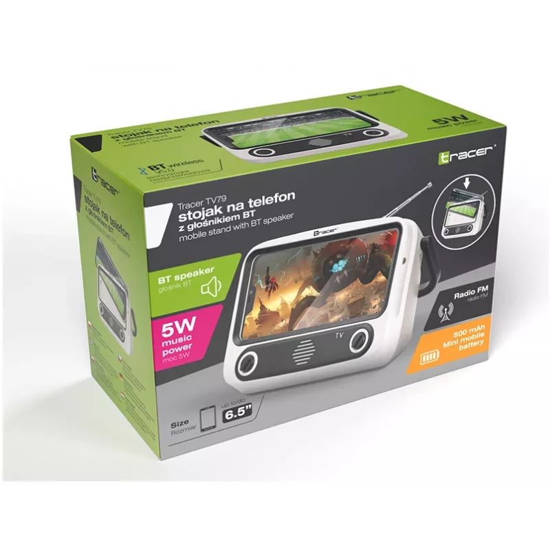 Mobilus stovas TRACER T-MLX48046 su Bluetooth garsiakalbiu, reguliuojamas telefono / planšetės laikiklis