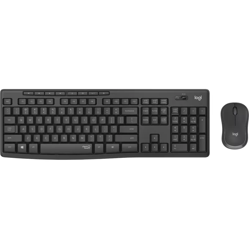 Logitech MK295 Silent - klaviatūros ir pelės rinkinys - belaidis - 2,4 GHz - grafito spalvos - vengriškas išdėstymas