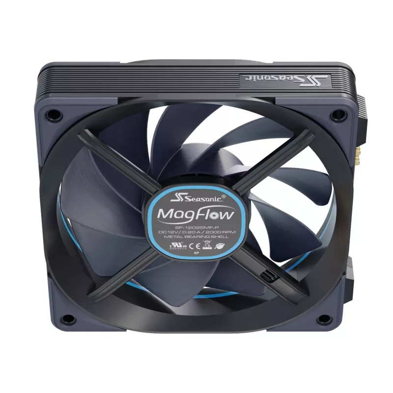 Seasonic MagFlow 1-Fan Kit Kompiuterio korpuso ventiliatorius 12 cm Juodas 1 vnt.