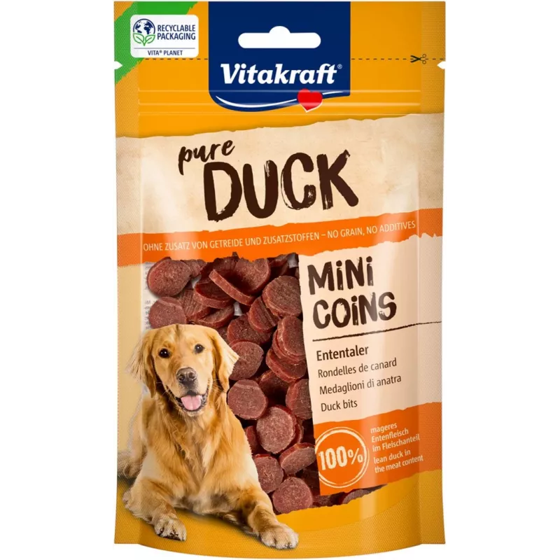 VITAKRAFT Duck Mini Coins - šunų skanėstas - 80g