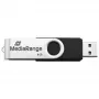 MEDIARANGE MR931-2 - 16 GB - USB Type-A / Micro-USB - 2.0 - 15 MB/s - pasukamas žiedas - Sidabrinė - Juoda