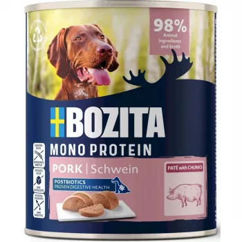 BOZITA Monoprotein Pate Pork - šlapias šunų maistas - 800g