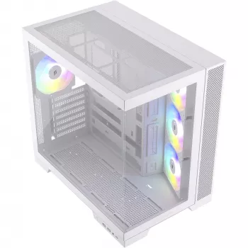 PC korpusas Silentware View A-RGB White VIEWWHITE — midi bokštas su A-RGB apšvietimu, balta apdaila