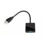 Vaizdo kabelio adapteris IBOX HDMI Type A kištukas į VGA D-Sub lizdą, 1080p, juodas, 105×25×20 mm