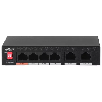 Dahua Technology PFS3006-4ET-60 nevaldomas L2 Fast Ethernet (10/100) Power over Ethernet (PoE) juodas
