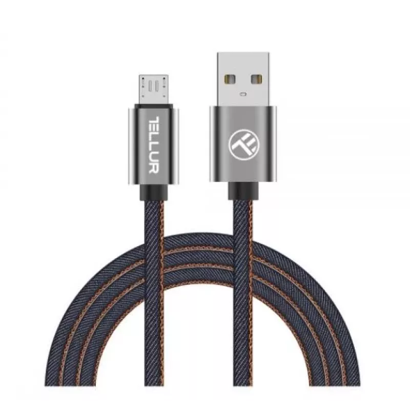 USB į Micro USB duomenų laidas Tellur 1 m džinsinio stiliaus