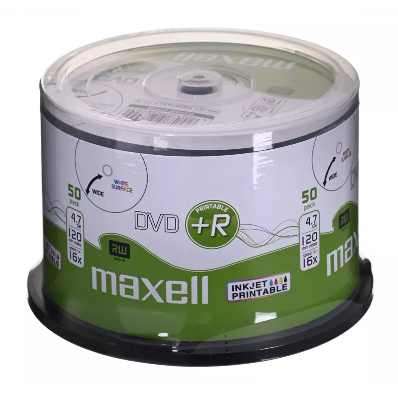 MAXELL DVD+R 4,7 GB 16x 50 vnt. spausdinamas dėžutėje