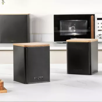 Sandėliavimo indų rinkinys Salter BW12898EU7, 3 vnt., juodos, sandarios virtuvės laikymo talpyklos