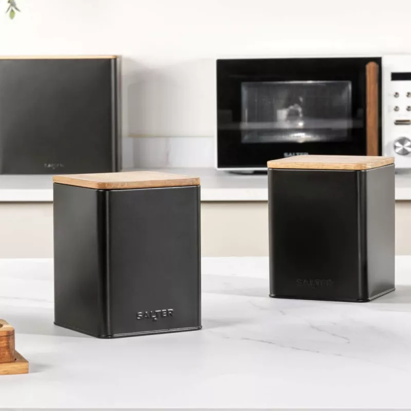 Sandėliavimo indų rinkinys Salter BW12898EU7, 3 vnt., juodos, sandarios virtuvės laikymo talpyklos
