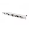 Patch panel 1U LANBERG PPS7-1024-S — 24 prievadų, Cat7, F/UTP, metalinis, 1U (445×102×44,5 mm)