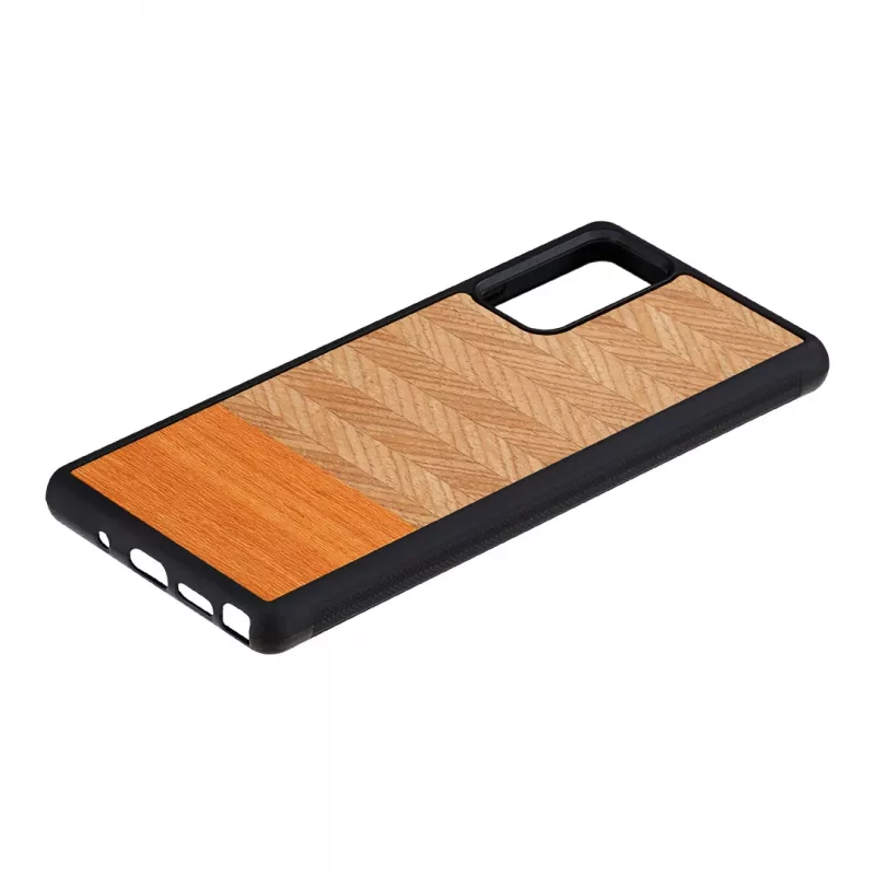 Apsauginis telefono dėklas Man and Wood Galaxy Note 20 Herringbone Arancia Juoda