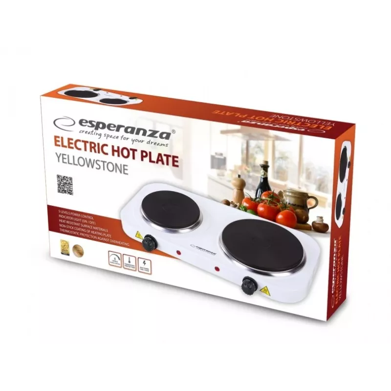 Esperanza EKH014W elektrinė viryklė 2 zonos, balta