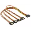 SATA laidas DeLOCK 60158 0,5 m SATA 15 kontaktų 4 × SATA 15 kontaktų įvairiaspalvis