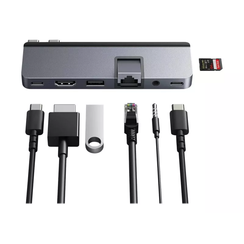 Hyper | HyperDrive DUO PRO 7-in-2 USB-C centras, skirtas MacBook Air/Pro 2016-2020 | Ethernet LAN (RJ-45) prievadai 1 | HDMI prievadų skaičius 1
