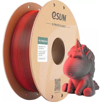 PLA MATTE DUAL 1,75mm RAUDONA JUODA 1kg ESUN 3D FILAMENTAS (PLA-MTD175B-BR1P1)