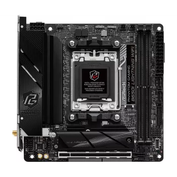 Mini-ITX pagrindinė plokštė ASRock B650I Lightning WiFi — AMD B650, Socket AM5, DDR5, 2 DIMM (iki 96 GB), Wi‑Fi 6E, 2.5Gb LAN