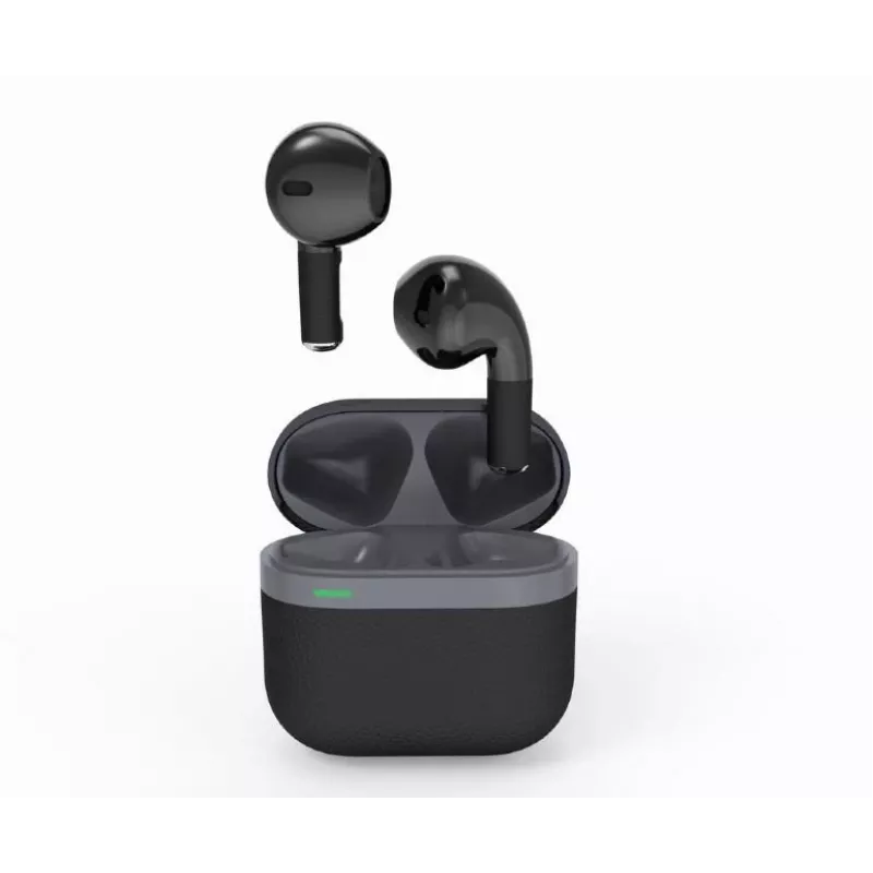 Bluetooth ausinės GEMBIRD TWS-02-BK, į ausis įdedamos TWS, juodos/pilkos, iki 5 val. veikimo, įmontuotas mikrofonas, įkrovimo dėklas