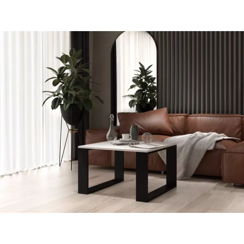MODERN MINI table 67x67x40 cm Balta/Juoda