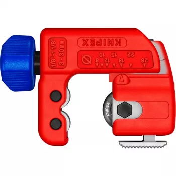 Vamzdžių pjaustytuvas Knipex TubiX S 3–30 mm, kompaktiškas pjovimo įrankis metaliniams ir plastikiniams vamzdžiams