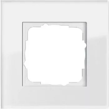 Stiklinis dengiamasis rėmelis GIRA Esprit Glas White, be varžtų, 95×95×9,85 mm