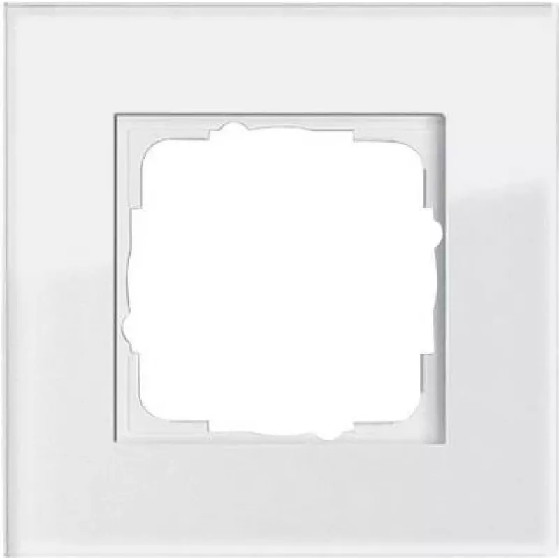 Stiklinis dengiamasis rėmelis GIRA Esprit Glas White, be varžtų, 95×95×9,85 mm