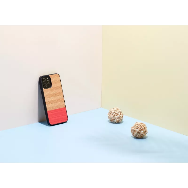 man and wood telefono dėklas iPhone 12 / 12 Pro — silkės rašto azalijos juodos spalvos