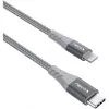USB 2.0 adapterio laidas, USB-C kištukas > Lightning kištukas (sidabrinė/pilka, 1 metras, PD, aptrauktas)