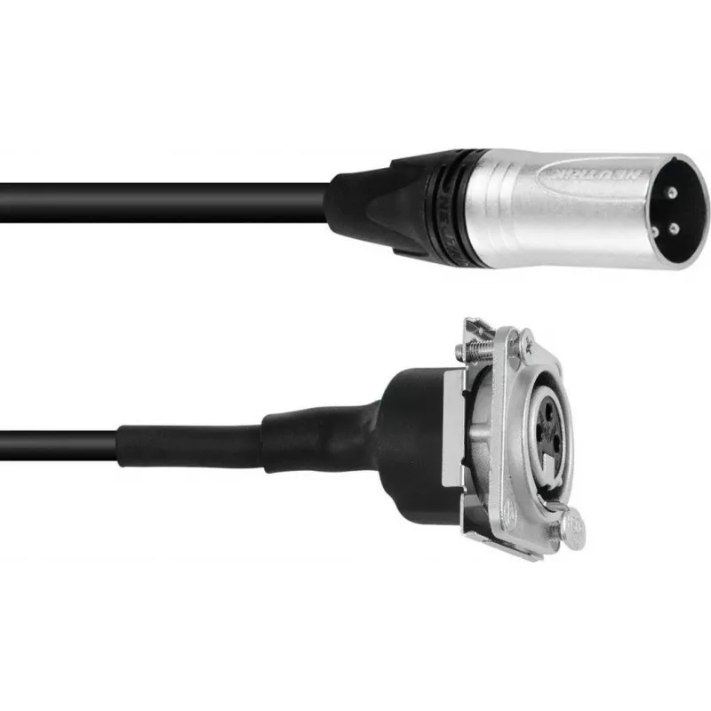 XLR komutacinis kabelis PSSO 1 m — XLR kištukas į XLR lizdą, juodas