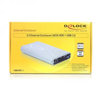 Kietojo disko dėklas DeLOCK 42478 pilkas 3,5 colio