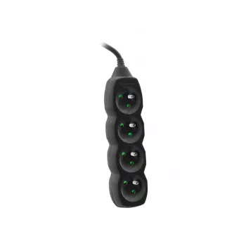 Tracer PowerCord ilginimo laidas, 4 lizdai, 3 m, juodas