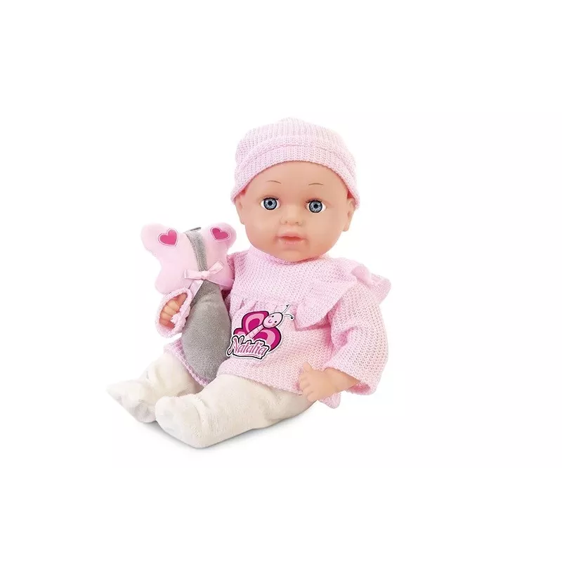 Lėlė Artyk Natalia 33 cm su žaislu - Artyk 33 cm kūdikio lėlė su priedu