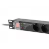 Energijos paskirstymo blokas LANBERG PDU-PRO-07F-0200-BK — 1U stovo PDU, 7 F tipo lizdai, 16 A, 2 m laidas, juodas