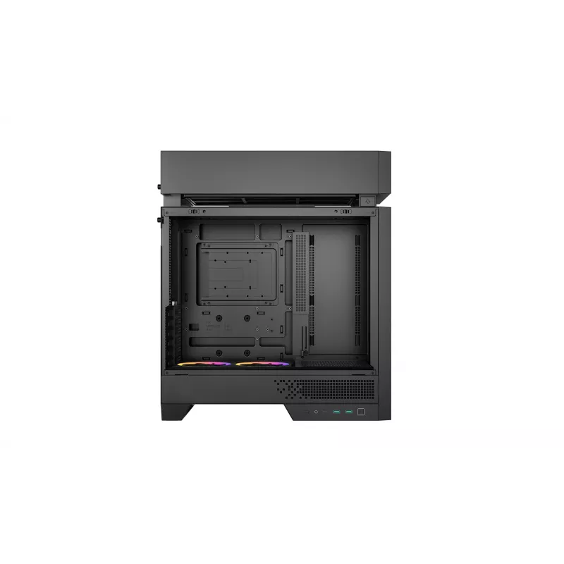 PC korpusas DeepCool CL660 Juoda — ATX/Micro-ATX/Mini-ITX, grūdintas stiklas, 2x3,5 inch + 1x2,5 inch, priekyje 140 mm, viršuje/gale 120-140 mm