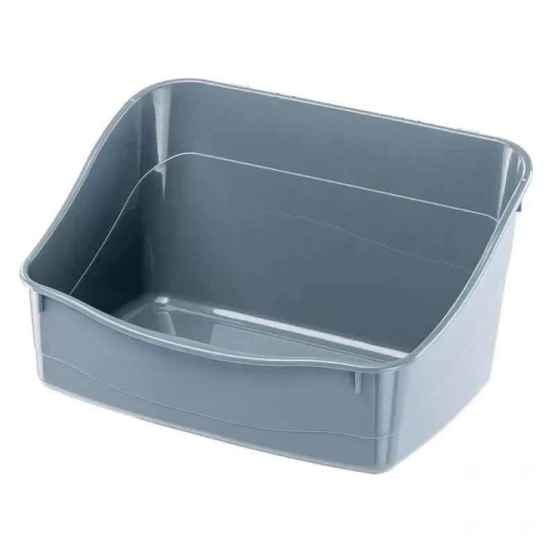 Atviras kampinis tualetas FERPLAST Rabbit triušiams plastikinis pilkas 370×270×185 mm