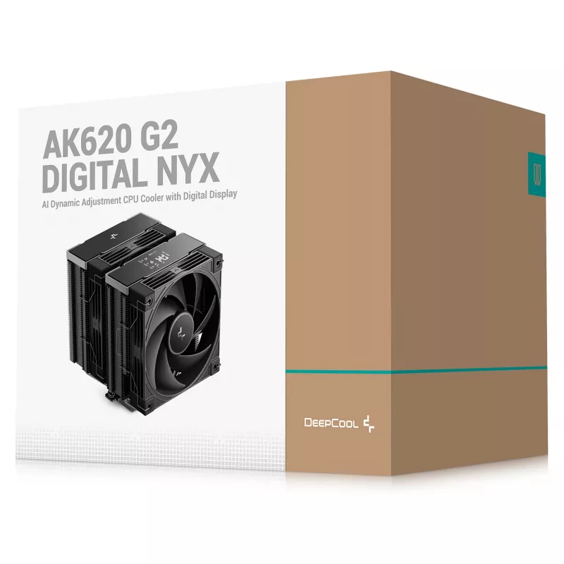 Oro aušintuvas DeepCool AK620 G2 Digital NYX, 120 mm ventiliatorius, maks. oro slėgis 2.78 mmH2O, 144×127×159 mm, juodas