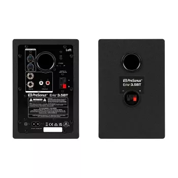 Studijiniai aktyvieji monitoriai PreSonus Eris 3.5 BT 2nd Gen — 2×25W RMS, 80–20 000 Hz, Bluetooth 5.0, RCA/TRS įėjimai, 3,5 mm ausinių lizdas