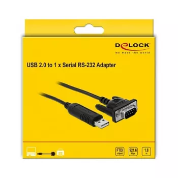 Serial kabelis DeLOCK 66282 Juoda 1.8 m RS-232 USB Type-A