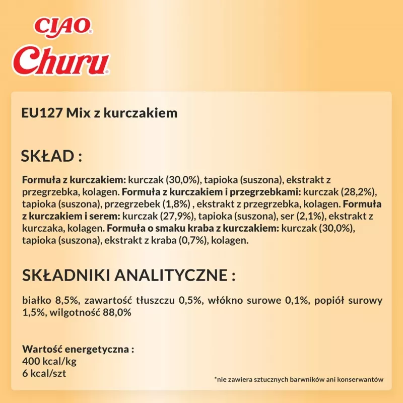 INABA Churu įvairovės dėžutė vištiena - skanėstai katėms - 20 x 14g
