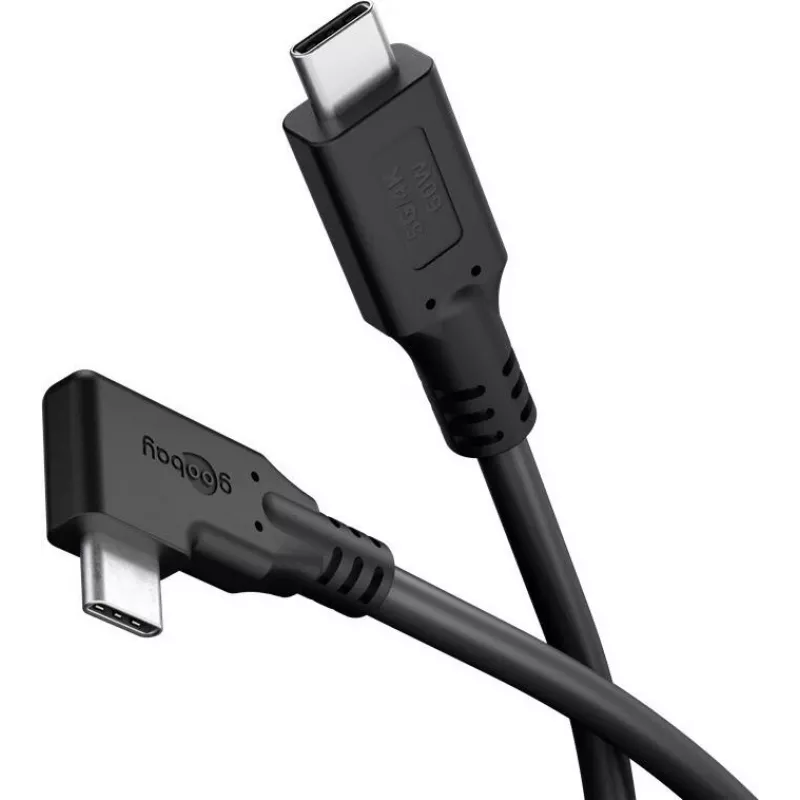 Goobay USB-C laidas 90° 2 m juodas - 60 W 5 Gbit/s Power Delivery (79422)