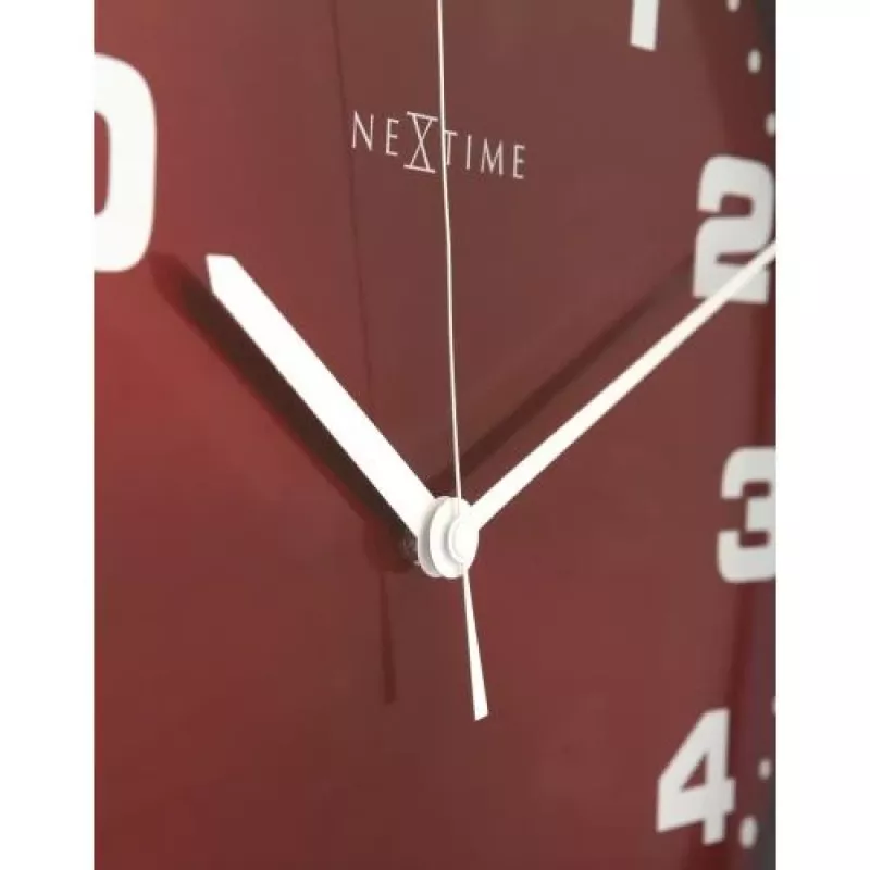 NeXtime klok 3053ro Dash Raudona, Ø35 cm, Sieninis, Raudona/ Sidabrinė